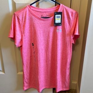 Pink under armour short sleeve shirt